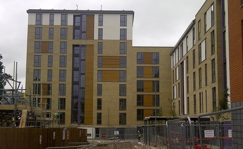 Timber cladding panels in use