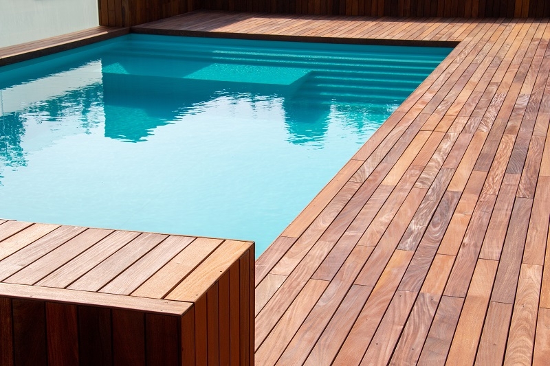 Decking around a pool